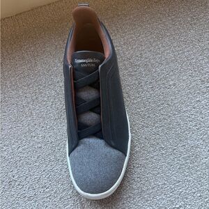 Ermenegildo Zegna Men’s Black, Gray & Brown Low-Top Sneaker